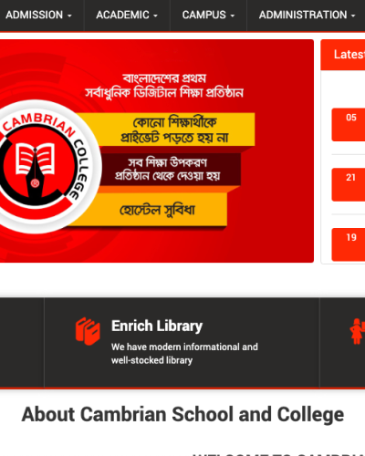 Cambrian School & College Website & School ERP